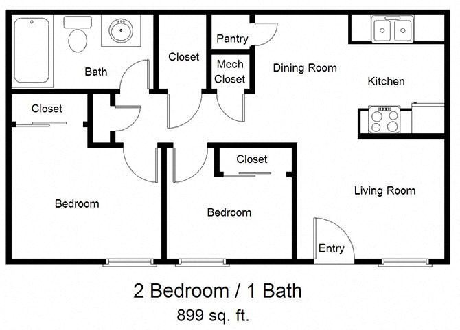 2 Bedroom Floor Plan